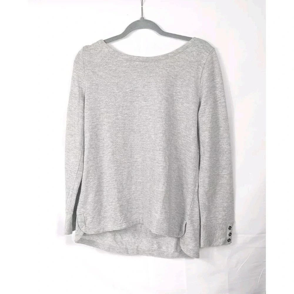 Talbots Women's Petite Gray Sparkle Soft Top Shirt  Knit Sweater L Petite‎ 386